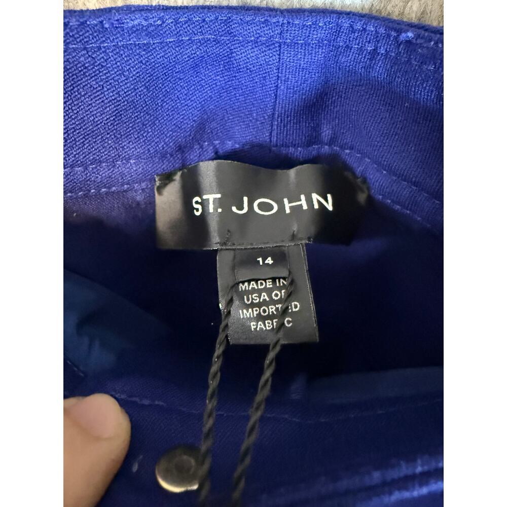 NEW ST. JOHN Womens Classic Marie Cobalt Blue Pants Size 14 - Picture 6 of 10